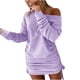 thumbnail image 1 of Vestido de manga larga plisado con cordón de color sólido sexy para mujer Fridja  nbo64, 1 of 8