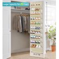 thumbnail image 2 of 10 Tier Clear Over The Door Shoe Organizer Storage, Deep Pockets Large Hanging Shoe Rack for Closet Door, Fit 20 Pairs Shoe Holder Hanger for Sneakers, Boots (Deep Beige), 2 of 7