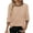 A_Beige, variant on Womens Crew Neck Sweater Stripe Knit Shirts Contrast Trim Detail Pullover Tops Casual Long Sleeve Shirt Soft Tunic Sweatshirts Fashion Clothes