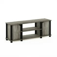 thumbnail image 2 of Furinno Brahms TV Stand with Shelves and Storage, French Oak/Black, 2 of 8