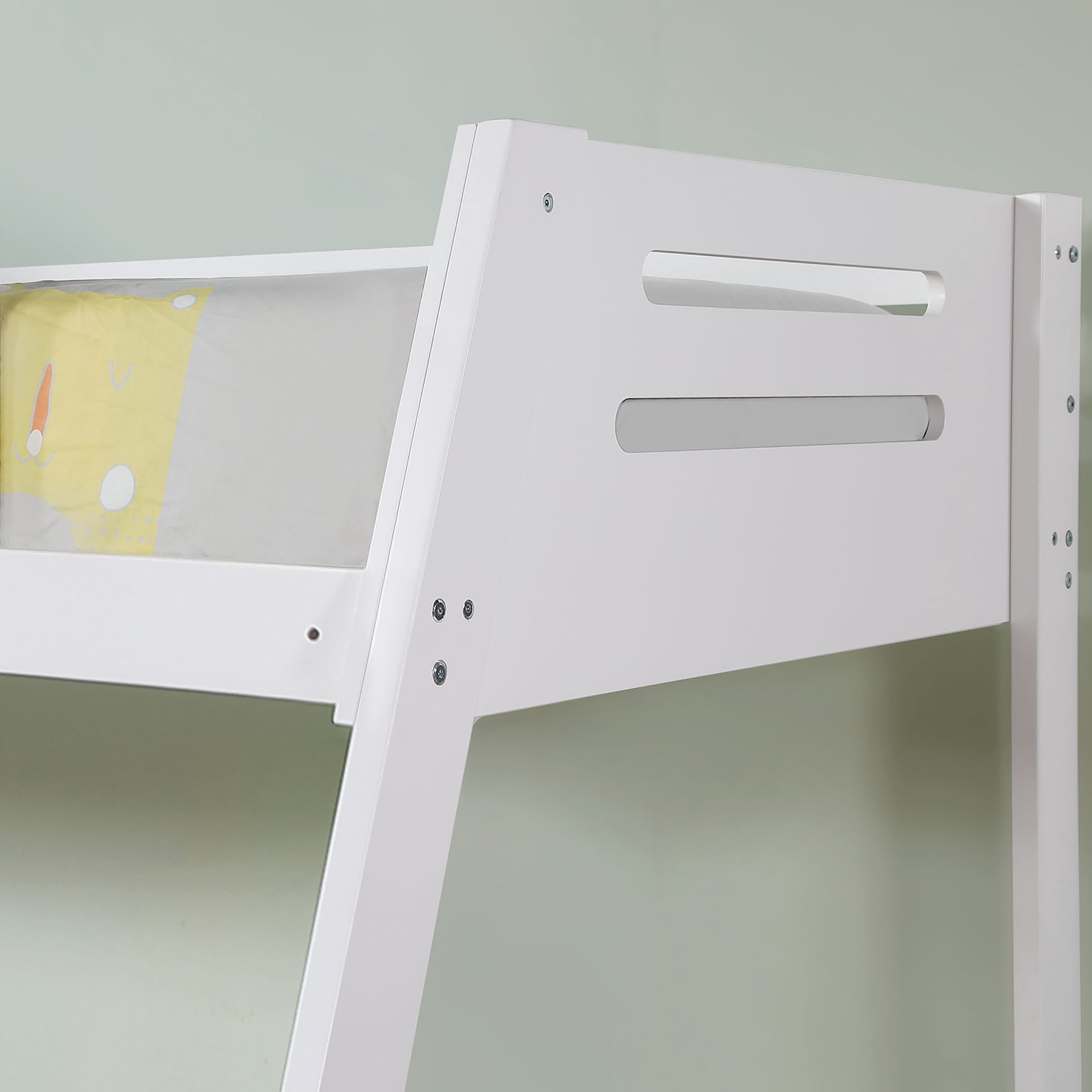Furniture of America Bria Kids Solid Wood Twin-over-Full Bunk Bed, White