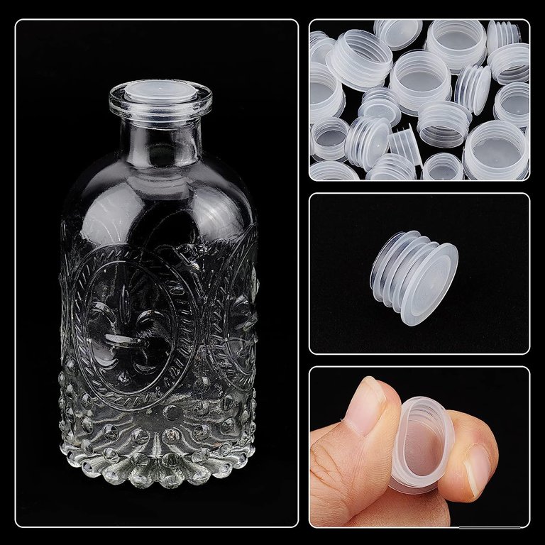 25PCs White Plastic Salt & Pepper Shaker Stoppers - Replacement Corks For Seasoning, Wine, Whiskey Bottles & Pots