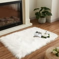 thumbnail image 2 of LAICAIW Super Soft 2x3 White Faux Sheepskin Fur Rug Fluffy Washable Rug for Bedroom Dorm Nursery Bedside Rug Luxury Home Decor, Rectangle, 2 of 7