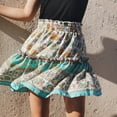 thumbnail image 4 of Falda corta con volantes de playa con estampado floral de cintura alta vintage informal de verano para mujer Wmkox8yi  FGJ1438, 4 of 6