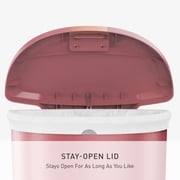 simplehuman Kitchen Trash Can, 13 Gallon Plastic Step Garbage Bin with Secure Slide Lock Lid, Blush