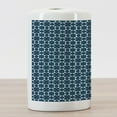 thumbnail image 3 of Retro Ceramic Toothbrush Holder, Vintage Geometric Arrangement with Rhombuses and Star Shapes Illustration, Decorative Versatile Countertop for Bathroom, 4.5" X 2.7", Dark Blue Pale Blue, 3 of 4