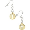 thumbnail image 1 of Delight Jewelry Goldtone Cross Silhouette Silver tone Infinity French Earrings, 1 of 4