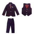 thumbnail image 3 of Trajes de fiesta de boda para bebés, chaqueta, chaleco, pantalones, trajes formales para niños, vestido de bautismo, conjunto de ropa para ceremonia adolescente, 3 of 5