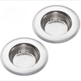 thumbnail image 1 of Colador para fregadero de cocina Rawiri de 2 piezas, acero inoxidable, borde ancho grande de 4,5" de diámetro, 1 of 6