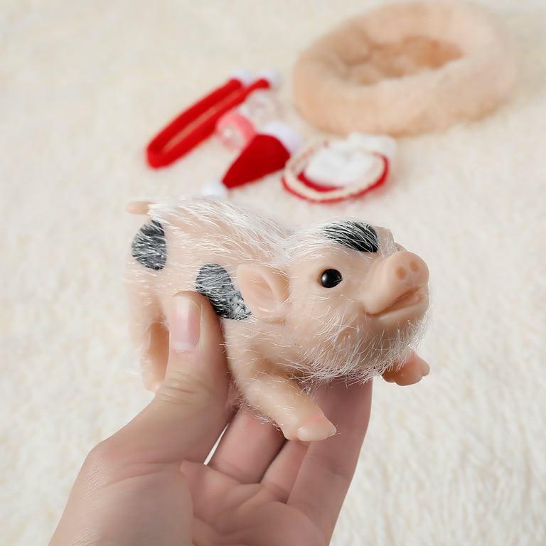 6 Silicone Pig Doll Toy Mini Soft Lifelike Miniature Reborn Pig for Kids  Gift⋆