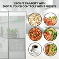 thumbnail image 4 of Total Chef Compact Countertop Microwave Oven, 1.3 Cu Ft. 1100W, 10 Power Levels, 6 Auto Cook Pre-Sets, Express Cook, Digital Touchscreen Controls, Child Lock, Timer, Mirrored Finish, Stainless Steel, 4 of 10