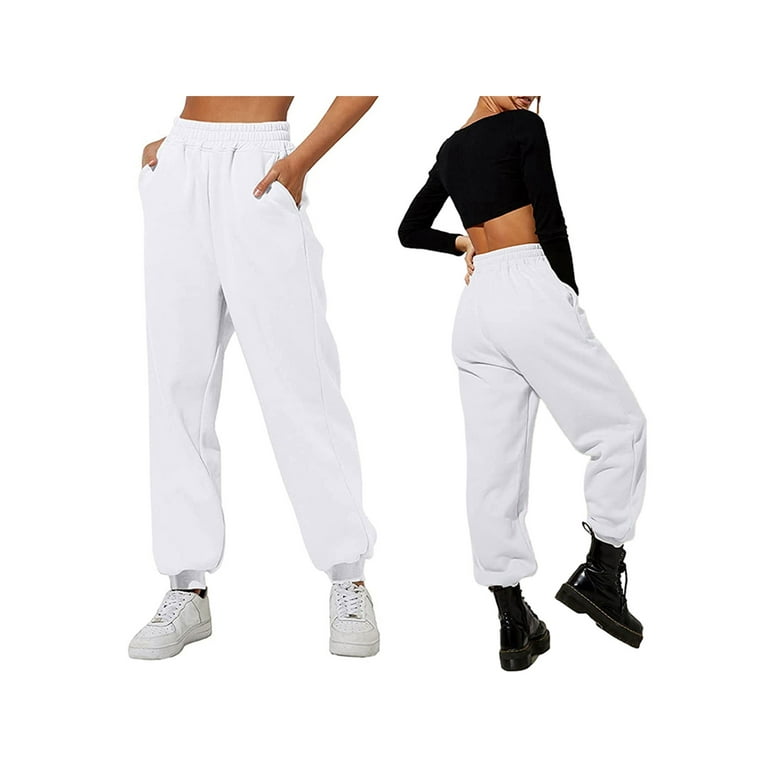 Genuiskids Women Juniors Baggy Sweatpants Active Sports Trousers Inner  Plush Thickened High Waist Pockets Loose Joggers Pants Warm Bottoms Fall  Winter