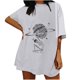 thumbnail image 1 of Top de manga corta suelto con estampado de calavera Retro desgastado y hombros caídos para mujer Pompotops hfajkhk125804, 1 of 6