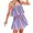 Violet, variante sur YDLCAFD Combinaisons Courtes d'Été pour Femmes à Bretelles Spaghetti, Taille Élastique, Encolure à Volants, Décontractées et Fluides L