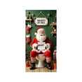 thumbnail image 2 of Christmas Door Cover Decoration Santa Claus Front Door Cover Xmas Hanging Banner Santa/Snowman/Tree Background for Home Holiday Christmas Decoration, 2 of 6