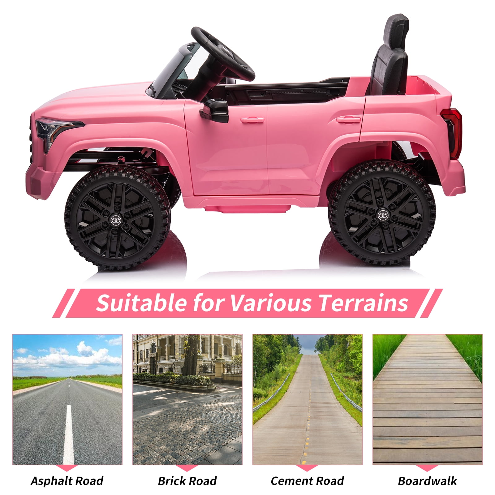 EastVita 12V Ride on Car [Toyota Licensed] Ride on Toys, Battery Powered Electric Car with Remote Control, MP3, LED Lights, Safety Belt etc. for 3 Age +Boys Girls