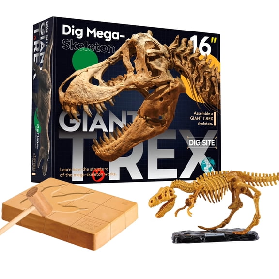 Piano Potato Giant 16-Inch T-Rex Skeleton Dig Kit for Kids, STEM Archaeology Excavation Toy with Tools & Display Stand, Gift for Boys & Girls Ages 6 