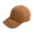 thumbnail image 2 of Eoperou Plush Baseball Cap Autumn Winter Fuzzy Curved Brim Windproof Warm Solid Color UV Protection Men Women Adults Outdoor Sports Casual Ponytail Peaked Hat, 2 of 8
