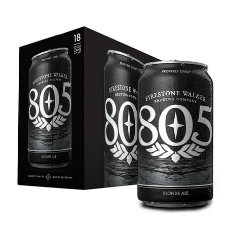 Firestone Walker 805 Blonde Ale Craft Beer, 18 Pack, 12 fl oz Cans, 4.7% ABV