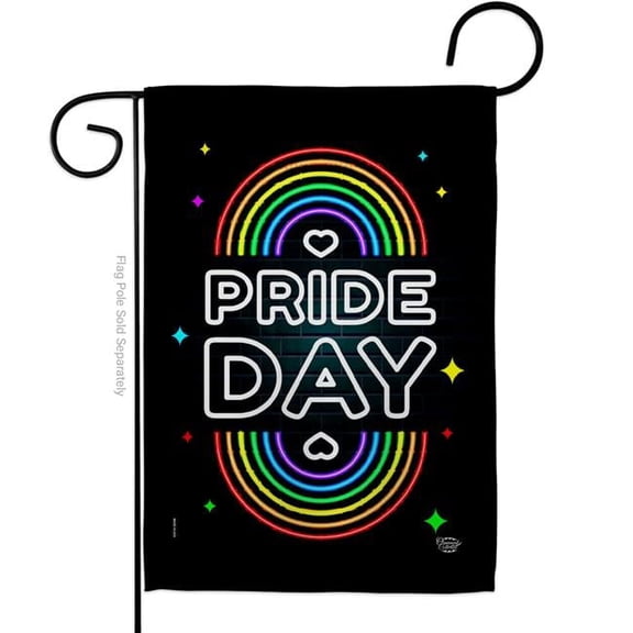Ornament Collection G192599-BO Neon Pride Day Support 13 x 18.5 in. Double-Sided Decorative Vertical Garden Flags for House Decoration Banner Yard Gift