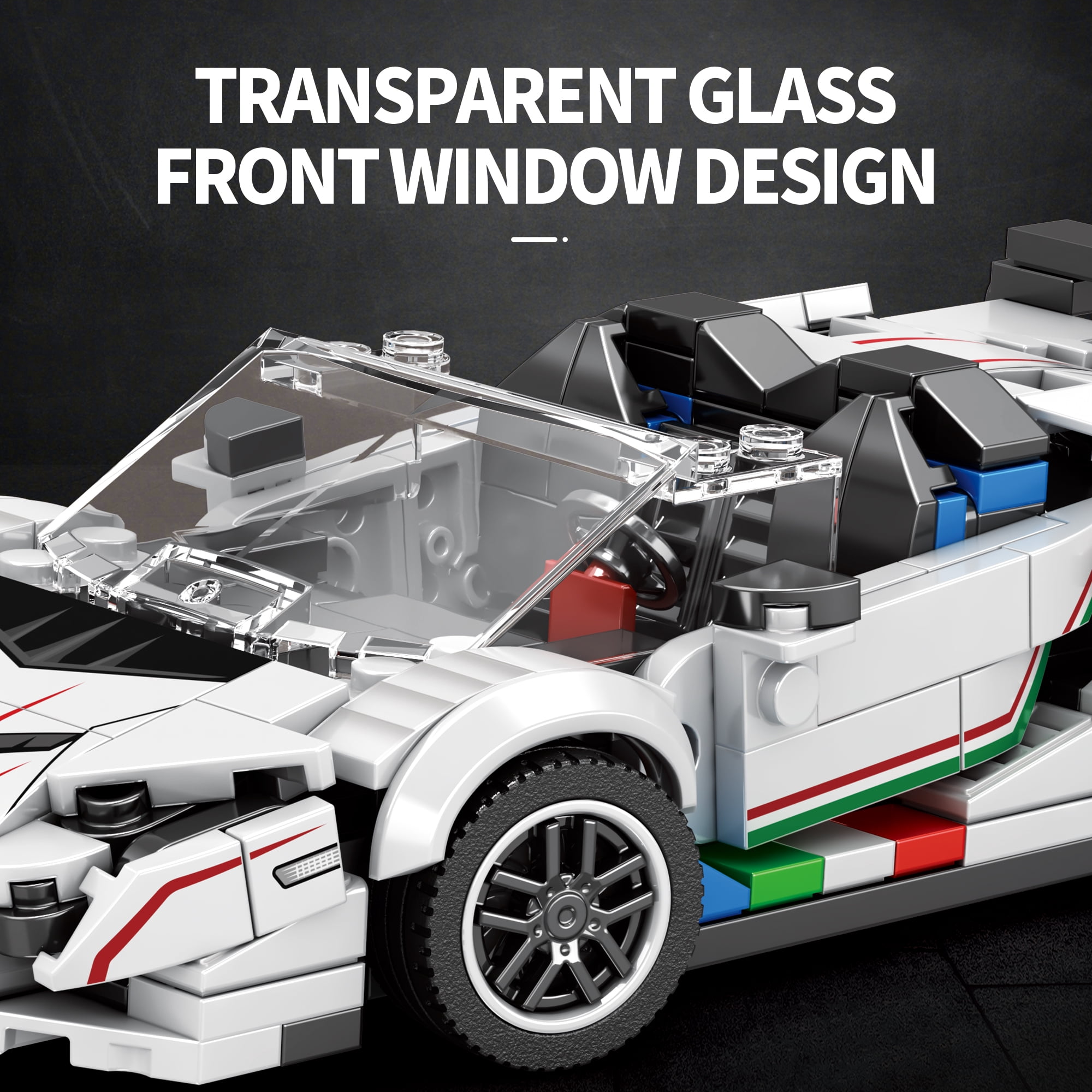 Reobrix Lamborghini SVJ Roadster Building Blocks Set, 382Pcs Super