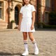 thumbnail image 5 of Odeerbi Niñas 3 Piezas Preppy Vestido Tenis Camisa de Golf y Falda Plisada Con Set de Uniforme de La Escuela de Las Medias, 5 of 9