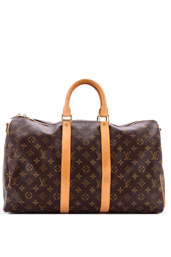 Pre-Owned Keepall Bandouliere Bag Monogram Canvas 45 By Rebag