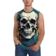 thumbnail image 1 of Fotbe Modern Hip-Hop Skull Men's Camiseta sin Mangas Estampada para Hombres, Playera Casual para Gimnasio, Entrenamiento, Playa-Large, 1 of 7