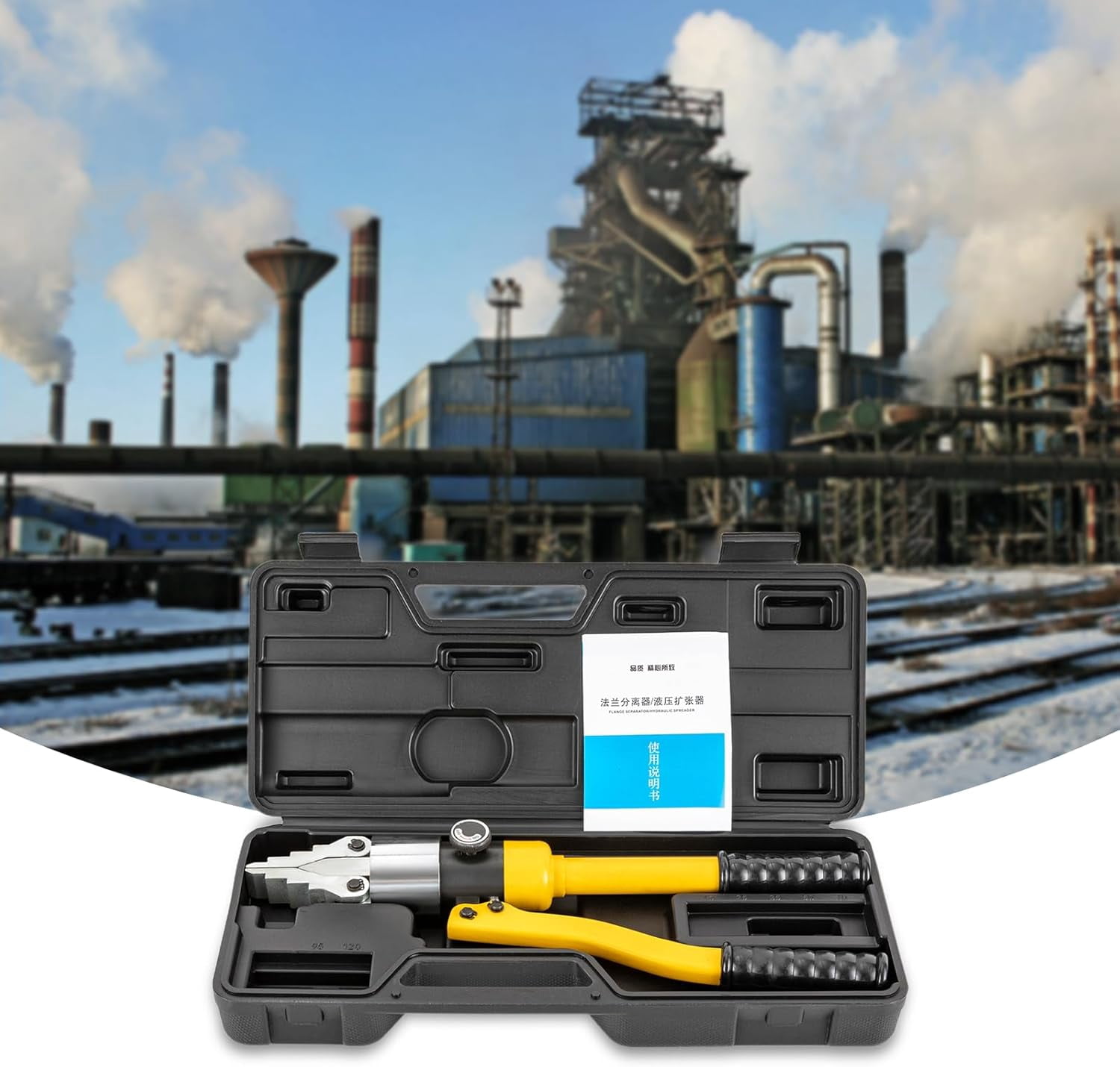 Hydraulic Flange Spreader, YQ-30 Portable 8 T Hand-held Integrated Hydraulic Spreader Dividing Tool Kit, Hydraulic Expansion Machine Manual Flange Splitter for Pipeline Repair Construction