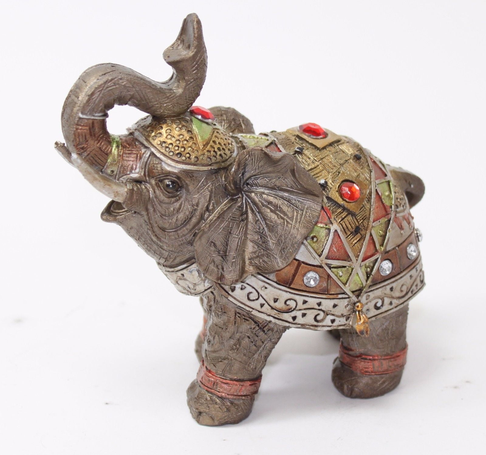 Feng Shui Elegant Elephant Trunk Statue Lucky Wealth Figurine Gift Home Deco 