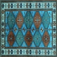 thumbnail image 1 of Ahgly Company Indoor Square Oriental Light Blue Industrial Area Rugs, 8' Square, 1 of 4