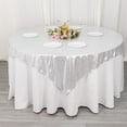 thumbnail image 6 of BalsaCircle 72x72 in Silver Glitter Sequin Dots Polyester Square Table Overlay Wedding Party Events Decorations, 6 of 7