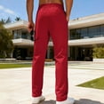 thumbnail image 6 of Fengqque Mens Casual Pants Drawstring Elastic Waist Joggers Sweatpants with Pockets Straight Leg Pants Red XL(XL), 6 of 9