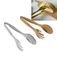 thumbnail image 2 of Multi,Use Kitchen Tongs, 304 Stainless Steel Spoon  Fork, Ideal For Hot  Cold Food, Set Of 2, 2 of 6