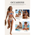 thumbnail image 3 of DOKOTOO Bikini Sets for Women One Shoulder High Waist Floral Print Swimsuit with Tummy Control Stretchy Bathing Suit, 3 of 8
