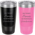 thumbnail image 1 of Only The Best Parents Get Promoted to Grandparents Stainless Steel Engraved Insulated Tumbler 20 Oz Travel Coffee Mug, Black/Pink, 1 of 1