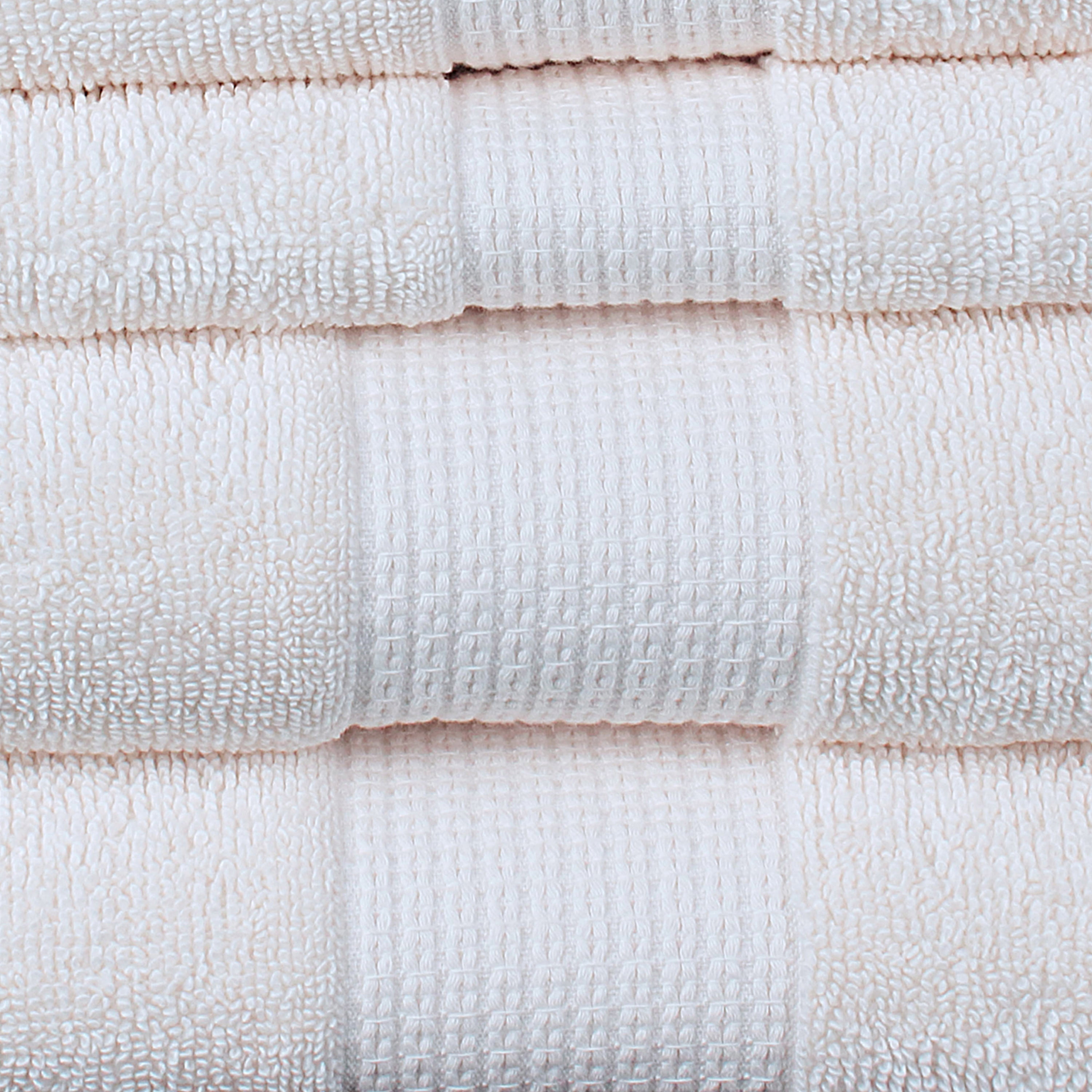 Aertex Solid 100% Cotton 520 GSM 6 Piece Bath Towel Set, Soft & Absorbent, Quick Dry, 2 Bath 27x54, 2 Hand 16x28, 2 Wash 13x13, Egg Shell, OEKO-TEX® Certified