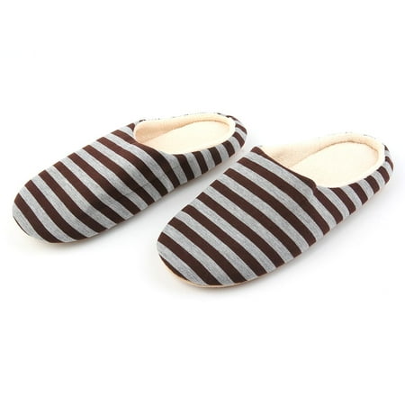

Striped Cloth Bottom Couples Warm Slippers Non Slipping Shoes For Men & Women