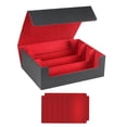 thumbnail image 1 of LOVIVER Card Case Collectible Game Card Box Card Deck Box 1800 Cards Capacity Holder Black Red Lining, 1 of 8