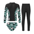 thumbnail image 2 of Doomiva Kids Girls 3 Pcs Rash Guard Swimsuits Upf 50+ Swim Coat Bikini Brief with Leggings Sporty Bathing Suits Lily 14, 2 of 7
