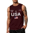 thumbnail image 2 of LNZGNM Mens 250 Anniversary USA Tank Tops Big and Tall Usa Flag Sleeveless Shirt Muscle Graphic Tank Tops Athletic Vacation Tee,Wine M, 2 of 4