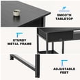 thumbnail image 5 of Aukfa Computer Desk with Storage Drawer, Wood Student Writing Desk for Small Space Home,Black, 5 of 8