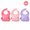 Color Combination Three, variant on 3D Silicone Feeding Bib 3-Pack, Lightweight Waterproof Deep Pocket Catch-All Bib, Foldable Soft Silicone Infant Meal Bib for Home Travel Use