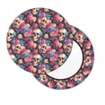 thumbnail image 2 of Pofeuu Skull Blue Flower Print Round Bar Stool Covers - Super Soft and Washable Elastic Stool Cushion Slipcover Easy Clean Velvet-12 inch, 2 of 7