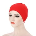 thumbnail image 3 of Grofry Women Solid Color Elastic Bandanna Turban Cap Head Scarf Cover Hat Headdress Turmeric, 3 of 8