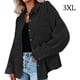 thumbnail image 2 of Sonducket Camisa de mujer Casual Botón Top Blusa de pana Blusa Abrigo de otoño Prendas para la parte del cuerpo negro 3XL, 2 of 4