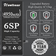 UYWGF-Battery for iPhone 6s Plus, 4950mAh Replacement Battery for iPhone A1634 A1687 A1699 with Complete Replacement Kits, Two Set Adhesive Strips and Waterproof Seals -High Capacity 0 Cycle