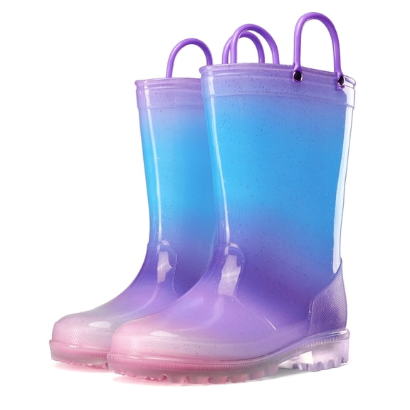 BOCCA Kids Purple Glitter Waterproof Rain Boot For Girls Size 3