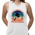 thumbnail image 2 of Happy People Play Pickleball Women's Muscle Tank Large White, 2 of 5