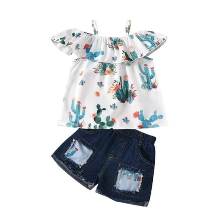 

Fsqjgq Matching Family Pajamas Fall Shirt Set Shorts Cactus T Baby Kids Tops Girls Denim Toddler Print Outfits Girls Outfits&Set Girls Summer 3 Months Cotton Blend White 100